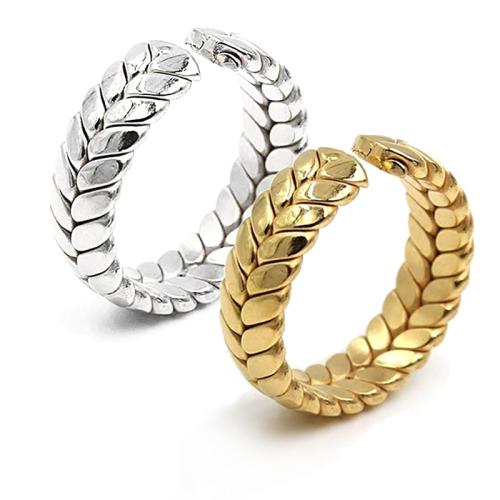 خاتم إصبع الفولاذ المقاوم للصدأ, 304 الفولاذ المقاوم للصدأ, قمح, مجوهرات الموضة & للمرأة, المزيد من الألوان للاختيار, diameter 17mm, تباع بواسطة PC