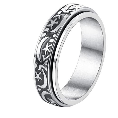 Пара кольца перста, Нержавеющая сталь 304, Мужская & разный размер для выбора & различные модели для выбора, серебряный, width 6mm, продается PC