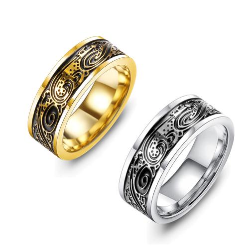خاتم إصبع الفولاذ المقاوم للصدأ, 304 الفولاذ المقاوم للصدأ, مجوهرات الموضة & للجنسين & حجم مختلفة للاختيار, المزيد من الألوان للاختيار, width 8mm, تباع بواسطة PC