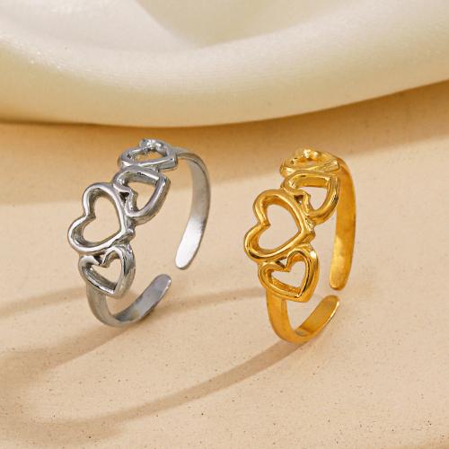 خاتم إصبع الفولاذ المقاوم للصدأ, 304 الفولاذ المقاوم للصدأ, قلب, مجوهرات الموضة & للمرأة, المزيد من الألوان للاختيار, diameter 17mm, تباع بواسطة PC