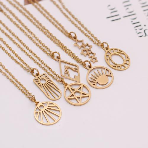 Titanium Steel Necklace, with 5cm extender chain, fashion jewelry & different styles for choice & for woman, more colors for choice, Length:Approx 45 cm, Sold By PC