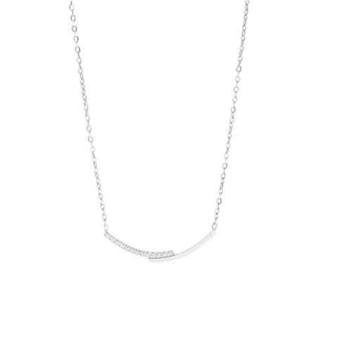Edelstahl Schmuck Halskette, 304 Edelstahl, mit Verlängerungskettchen von 5cm, Modeschmuck & Micro pave Zirkonia & für Frau, keine, 28mm, Länge:40 cm, verkauft von PC