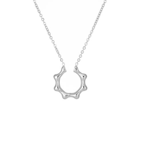 Edelstahl Schmuck Halskette, 304 Edelstahl, mit Verlängerungskettchen von 5cm, Modeschmuck & für Frau, keine, 18mm, Länge:40 cm, verkauft von PC