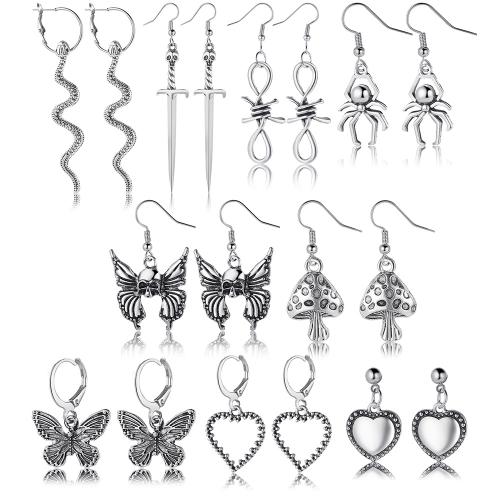 Zinc Alloy Drop Earrings 9 pieces & fashion jewelry & for woman original color Sold By Set