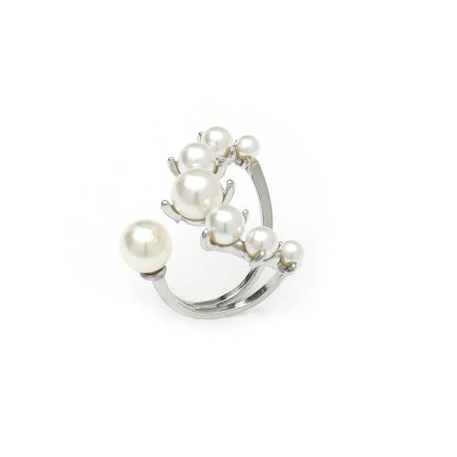 Zinc Alloy Finger Ring with Plastic Pearl fashion jewelry & for woman Sold By PC