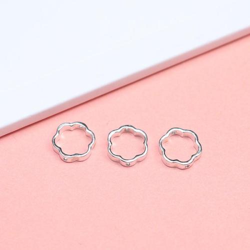 925 Sterling Silver Frame Bead Flower DIY silver color Sold By PC