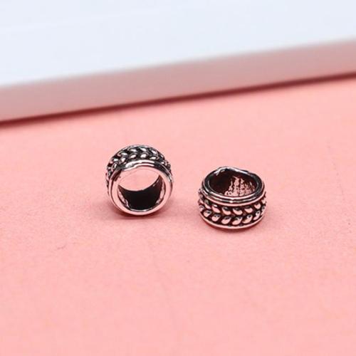 925 Sterling Silver Large Hole Bead, DIY, original color, 6mm, Hole:Approx 3.5mm, Sold By PC