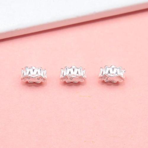 Spacer Beads Jewelry, 925 Sterling Silver, DIY, silver color, 5.30mm, Hole:Approx 2mm, Sold By PC