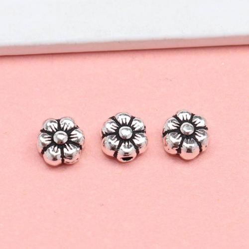 Spacer Beads Jewelry, 925 Sterling Silver, petals, DIY, original color, 7.20mm, Hole:Approx 1.2mm, Sold By PC