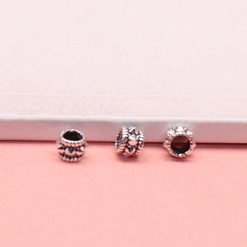 Perles d'espacement Bijoux, argent sterling 925, DIY, couleur originale, 5x3.80mm, Trou:Environ 2.7mm, Vendu par PC