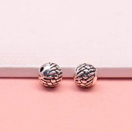 Spacer Beads Jewelry, 925 Sterling Silver, DIY, original color, 7.90x7.60mm, Hole:Approx 1.1mm, Sold By PC