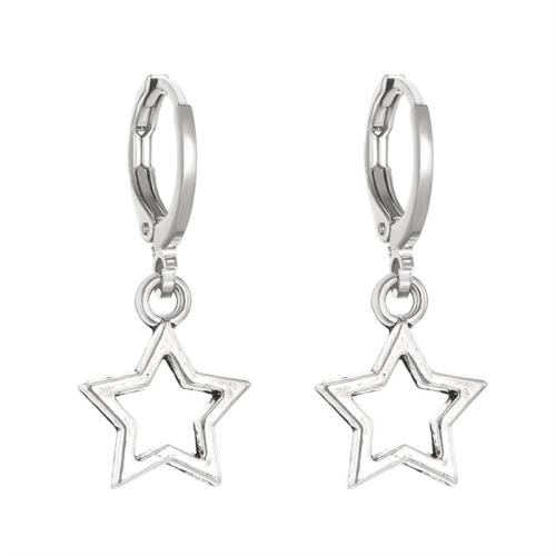 Zinc Alloy Drop Earrings plated for woman silver color Sold By PC