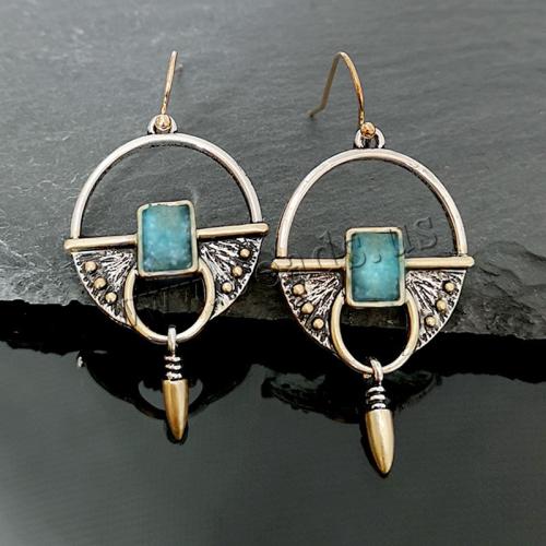 Zinc Alloy Drop Earrings with Blue Ore plated fashion jewelry & for woman Sold By Pair