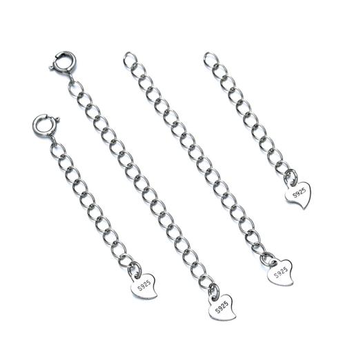 925 Sterling Silver Extender Chain, DIY & different size for choice & different styles for choice, Sold By PC