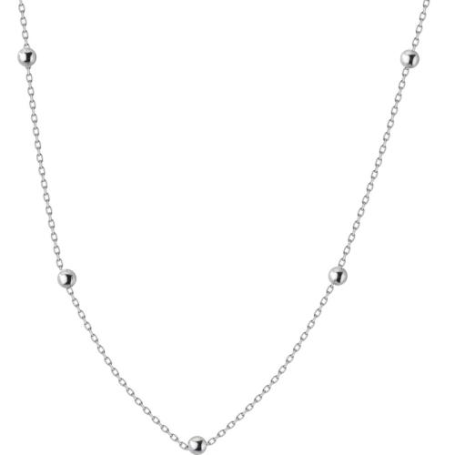 925 Sterling Silver Necklace with 1.8inch extender chain Korean style & for woman Length Approx 14 Inch Sold By PC