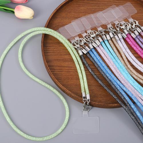 Mobile Phone Lanyard, Plastic, half handmade, Unisex, more colors for choice, Length:Approx 65 cm, Sold By PC