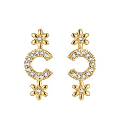 Cubic Zirconia Micro Pave Brass Earring, fashion jewelry & micro pave cubic zirconia & for woman, more colors for choice, 9x22mm, Sold By Pair