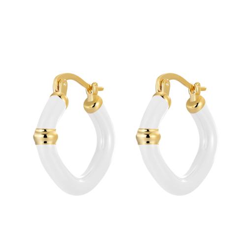 Brass Leverback Earring fashion jewelry & for woman & enamel Sold By Pair