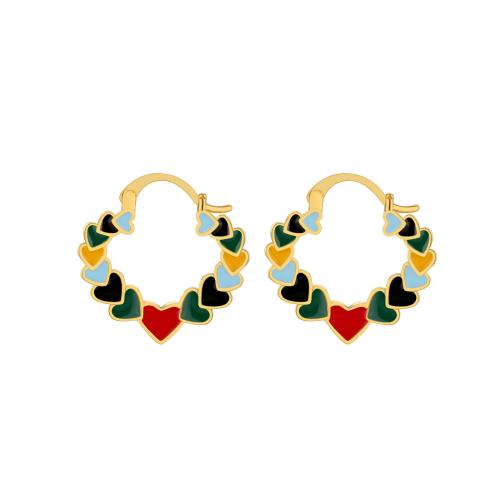 Messing Spring hoop oorbellen, mode sieraden & voor vrouw, meer kleuren voor de keuze, 22x22mm, Verkocht door pair