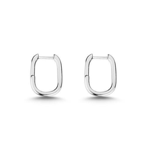 925 Sterling Silver Hoop Earrings, fashion jewelry & for woman, more colors for choice, 10.50x14.50mm, Sold By Pair
