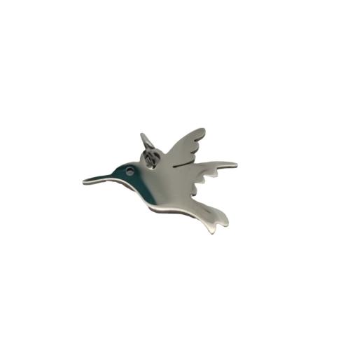 Acciaio inossidabile Animal Ciondoli, 304 acciaio inox, Uccello, lucido, DIY, colore originale, 17x11.50mm, Venduto da PC