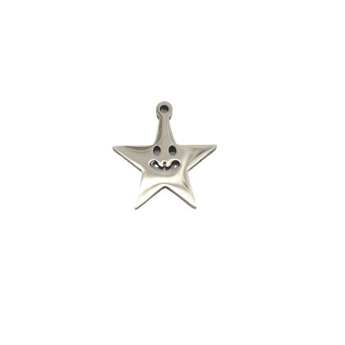 Bijoux pendentifs en acier inoxydable , Acier inoxydable 304, étoile, DIY, couleur originale, 14x13mm, Vendu par PC