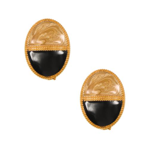 Boucle d'oreille Acier Titane, bijoux de mode & pour femme & émail, plus de couleurs à choisir, 32x24mm, Vendu par paire