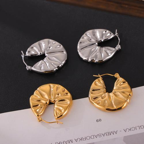 Titanium Steel  Earring, fashion jewelry & for woman, more colors for choice, 28x27mm, Sold By Pair