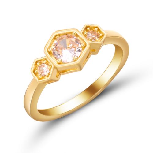 Cubic Zircon Brass δάχτυλο του δακτυλίου, Ορείχαλκος, με Cubic Zirconia, Εξάγωνο, επιχρυσωμένο, κοσμήματα μόδας & για τη γυναίκα, περισσότερα χρώματα για την επιλογή, νικέλιο, μόλυβδο και κάδμιο ελεύθεροι, Μέγεθος:8, Sold Με PC