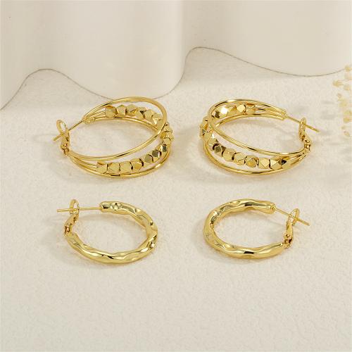 Brass Hoop Earring, gold color plated, different styles for choice & for woman, more colors for choice, nickel, lead & cadmium free, Sold By Pair