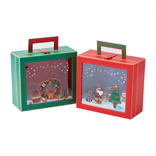 Paper Christmas Gift Box, Christmas Design & different designs for choice, more colors for choice, 205x95x185mm, Sold By PC