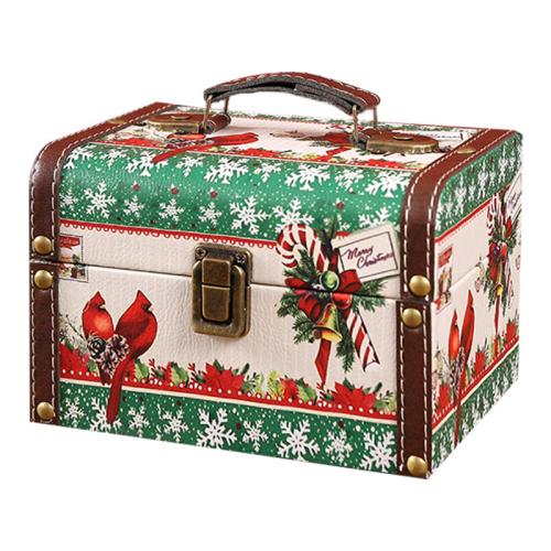 Zinc Alloy Christmas Gift Box with PU Leather & Wood Christmas Design  nickel lead & cadmium free Sold By PC