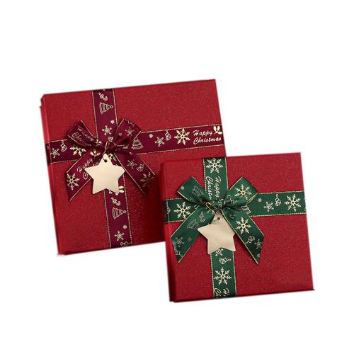 Papper Christmas Gift Box, Jul Design & olika storlek för val & olika mönster för val, fler färger för val, Säljs av PC