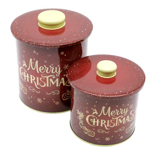 Iron Christmas Candy Jar, Christmas Design, more colors for choice, L:12.5x13.5cm,S:11X11.8CM, 2PCs/Set, Sold By Set