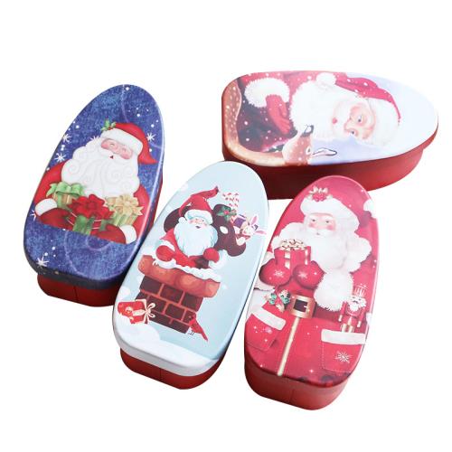 Eisen Weihnachten Candy Jar, Weihnachts-Design, Zufällige Farbe, 105x52mm, verkauft von PC