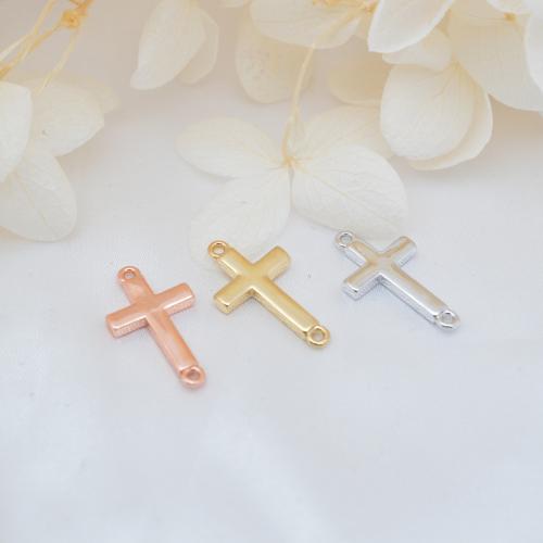 Brass Jewelry Connector, Cross, plated, DIY, more colors for choice, nickel, lead & cadmium free, 10x14mm, Sold By PC