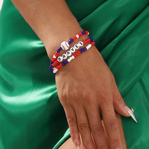 Seedbead bracelet, avec plastique & Acrylique, bijoux de mode, couleurs mélangées, 3PC/fixé, Vendu par fixé
