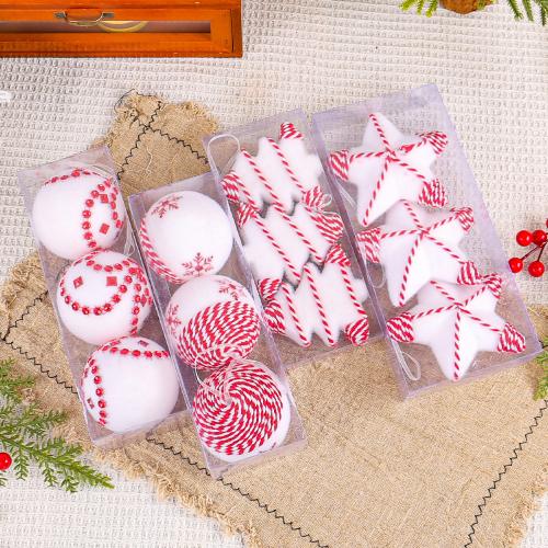 Plastic Hanging Ornaments, with PE Foam, Christmas Design & DIY & different styles for choice, 3PCs/Box, Sold By Box