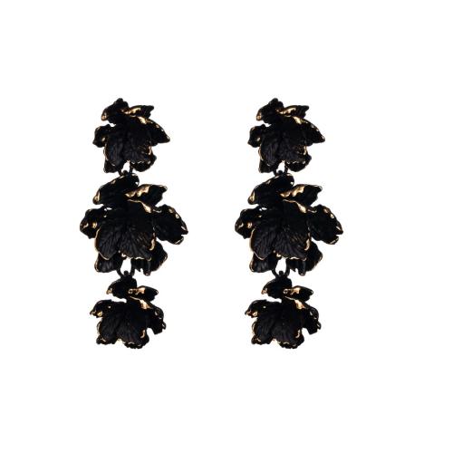 Zinc Alloy Stud Earring Flower painted fashion jewelry & for woman Sold By Pair