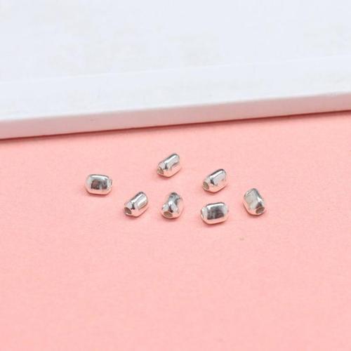 Spacer Beads Jóias, 925 prata esterlina, DIY, prateado, 2.90x3.80mm, Buraco:Aprox 1mm, vendido por PC