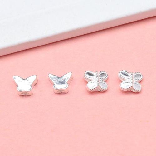 Spacer Beads Jewelry, 925 Sterling Silver, Butterfly, DIY & different styles for choice, silver color, Sold By PC