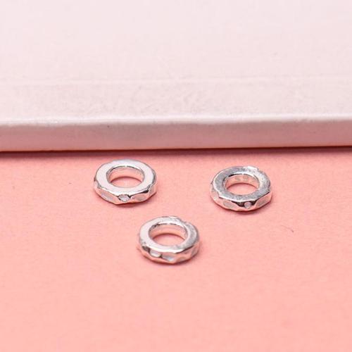 Perles d'espacement Bijoux, argent sterling 925, DIY, argent, Trou:Environ 3.5mm, Vendu par PC