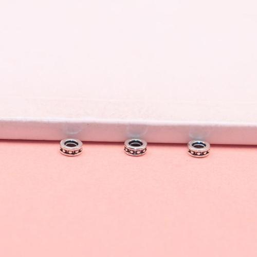 Spacer Beads Jóias, 925 prata esterlina, DIY, cor original, 3.80mm, Buraco:Aprox 1.5mm, vendido por PC