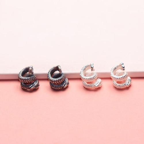 Spacer perle Nakit, 925 Sterling Silver, Zmaj, možete DIY, više boja za izbor, 9.20x12.50mm, Rupa:Približno 4.5mm, Prodano By PC