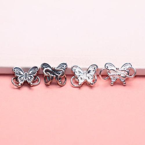 925 Sterling Silver Bracelet Findings, Butterfly, DIY, more colors for choice, 11.60x9.70mm, Sold By PC