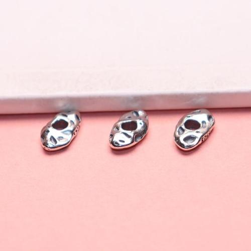 Gioielli Spacer Beads, 925 argento sterlina, DIY, colore originale, 6.30x11.20mm, Foro:Appross. 2.8mm, Venduto da PC