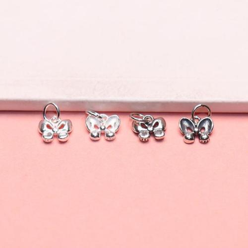 925 Sterling Silver Pendant, Bowknot, DIY, more colors for choice, 8.40x7.80mm, Sold By PC
