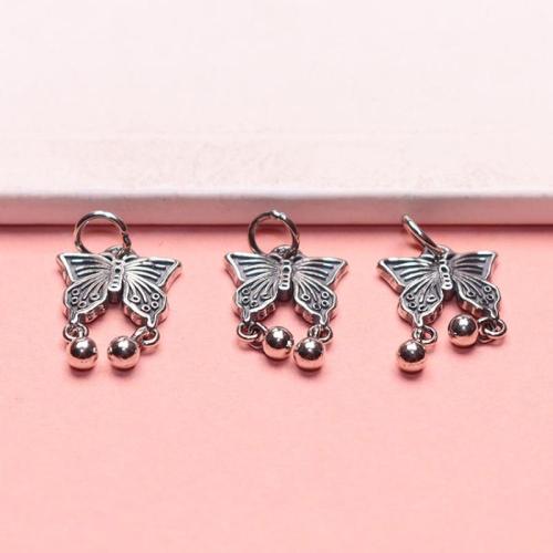 925 Sterling Silver Pendant Butterfly DIY original color Sold By PC