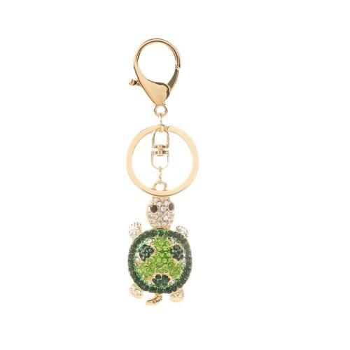 Tibetan Style Key Clasp, Turtle, gold color plated, Unisex & with rhinestone, more colors for choice, 55x30mm, Sold By PC