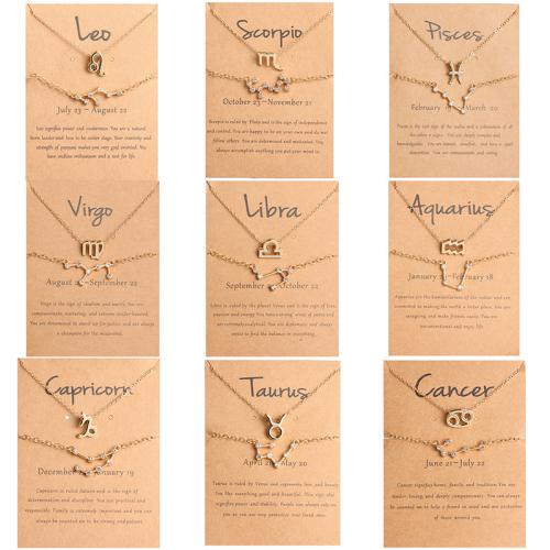 Tibetan Style Bracelet Set, 12 Signs of the Zodiac, gold color plated, 2 pieces & different styles for choice & for woman & with rhinestone, Length:Approx 6-8 Inch, Sold By Set